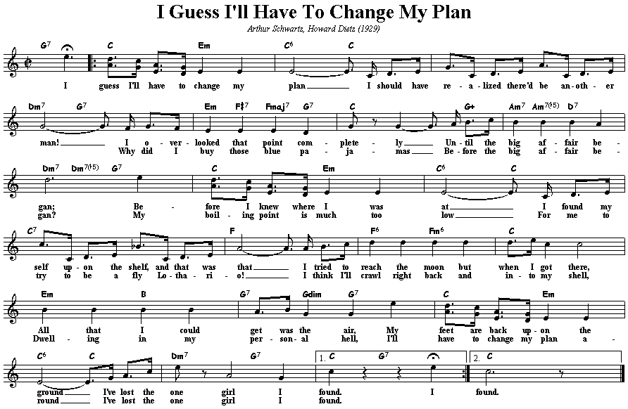 I Guess I'll Have To Change My Plan